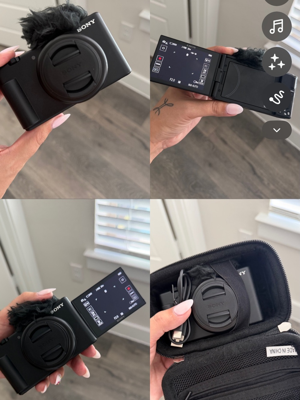 Sony ZV-1F 4K Digital Vlogging Camera Black + Case & Charger Cord